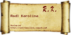 Redl Karolina névjegykártya